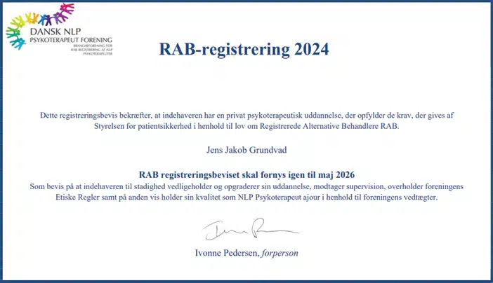 Jens Jakob Grundvad - RAB Bevis 2024 - 2026